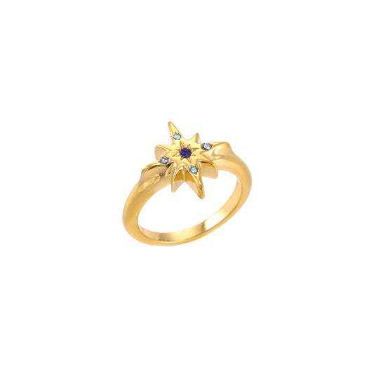 Caro Gold Blue Star Ring