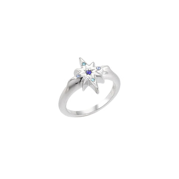 Caro Silver Blue Star Ring