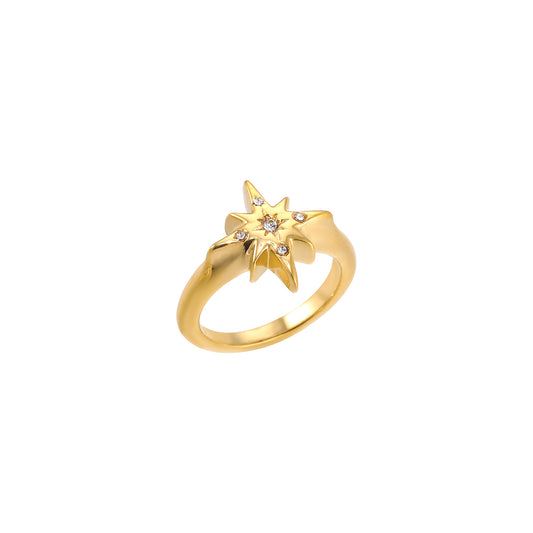 Caro Gold Crystal Star Ring