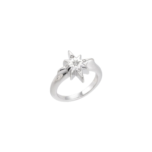 Caro Silver Crystal Star Ring