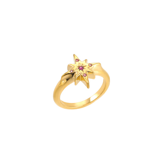 Caro Gold Pink Star Ring