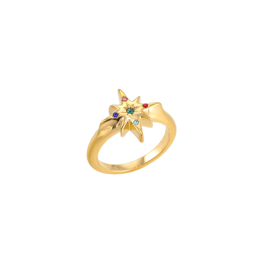 Caro Gold Rainbow Star Ring