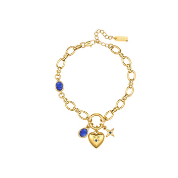 Charli Blue Gold Charm Bracelet