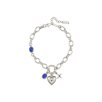 Charli Blue Silver Charm Bracelet