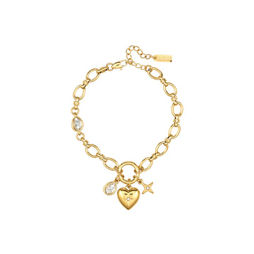 Charli Crystal Gold Charm Bracelet