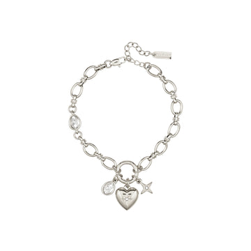 Charli Crystal Silver Charm Bracelet