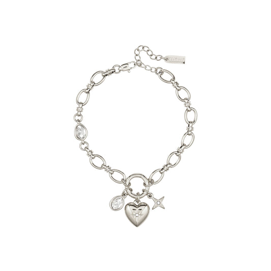 Charli Crystal Silver Charm Bracelet