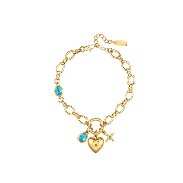 Charli Gold Turquoise Charm Bracelet – Bijoux De Mimi