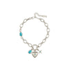 Charli Turqouise Silver Charm Bracelet