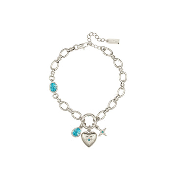 Charli Turqouise Silver Charm Bracelet
