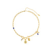 Chloe Blue Gold Charm Necklace