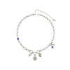 Chloe Blue Silver Charm Necklace