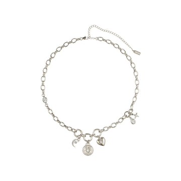 Chloe Crystal Silver Charm Necklace