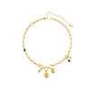 Chloe Green Gold Charm Necklace