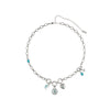 Chloe Turqouise Silver Charm Necklace