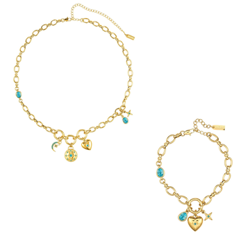 The Chloe & Charli Set – Gold & Turquoise