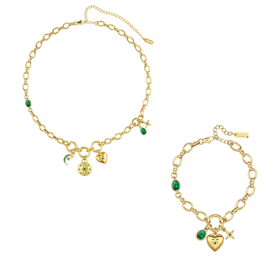 The Chloe & Charli Set – Gold & Green