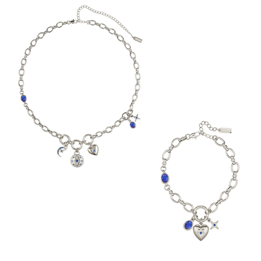 The Chloe & Charli Set – Silver & Blue