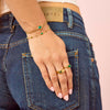 Lucy Gold Green Simple Signet Stone Ring