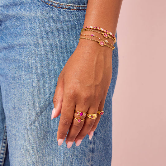 Kate Gold Pink Double Stack Ring