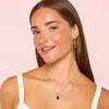 Hebe Silver Blue Thin Bigger Star Hoop