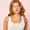 Anais Silver Crystal Droplet Stacking Necklace