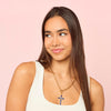 Ellie Silver Blue Chunky Charm Chain Necklace