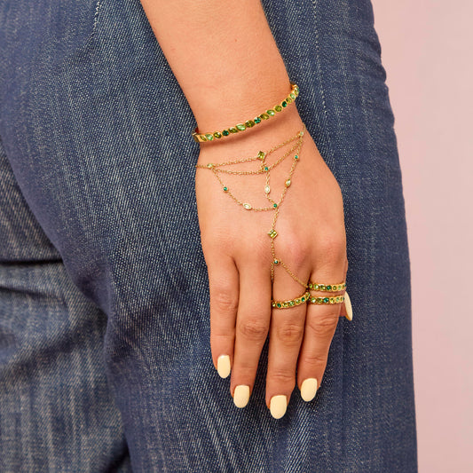 Malin Gold Green Organic Bangle