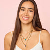 Savannah Gold Blue Droplet Stacking Necklace