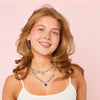 Savannah Silver Blue Droplet Stacking Necklace