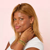 Hebe Gold Green Thin Bigger Star Hoop