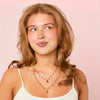 Kezia Gold Pink Star Stacking Necklace