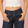 Lara Silver Crystal Double Star Stacking Belly Chain