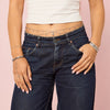 Lara Silver Crystal Double Star Stacking Belly Chain