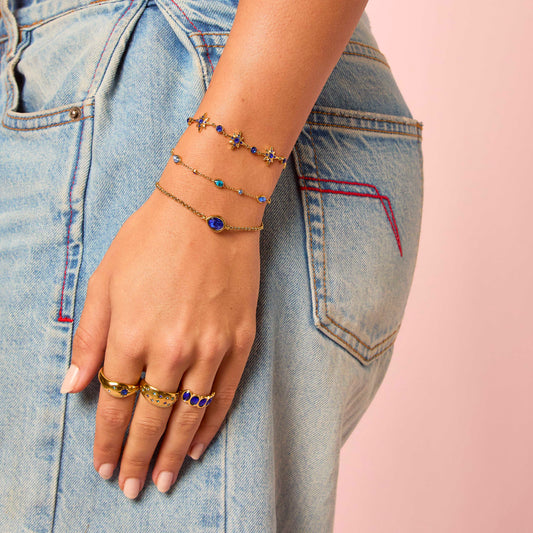 Maia Gold Blue Star Bracelet