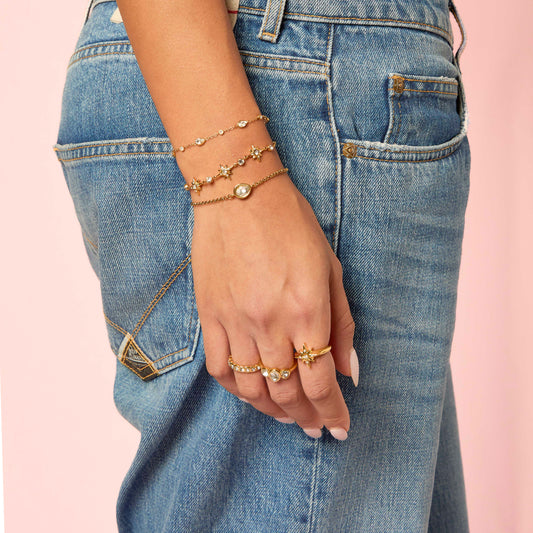 Maia Gold Crystal Star Bracelet
