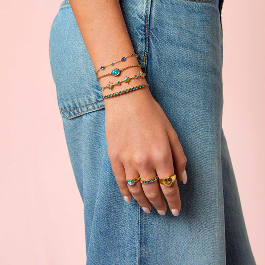 Maia Gold Turquoise Star Bracelet