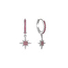 Cosima Silver Pink Star Huggie Earrings