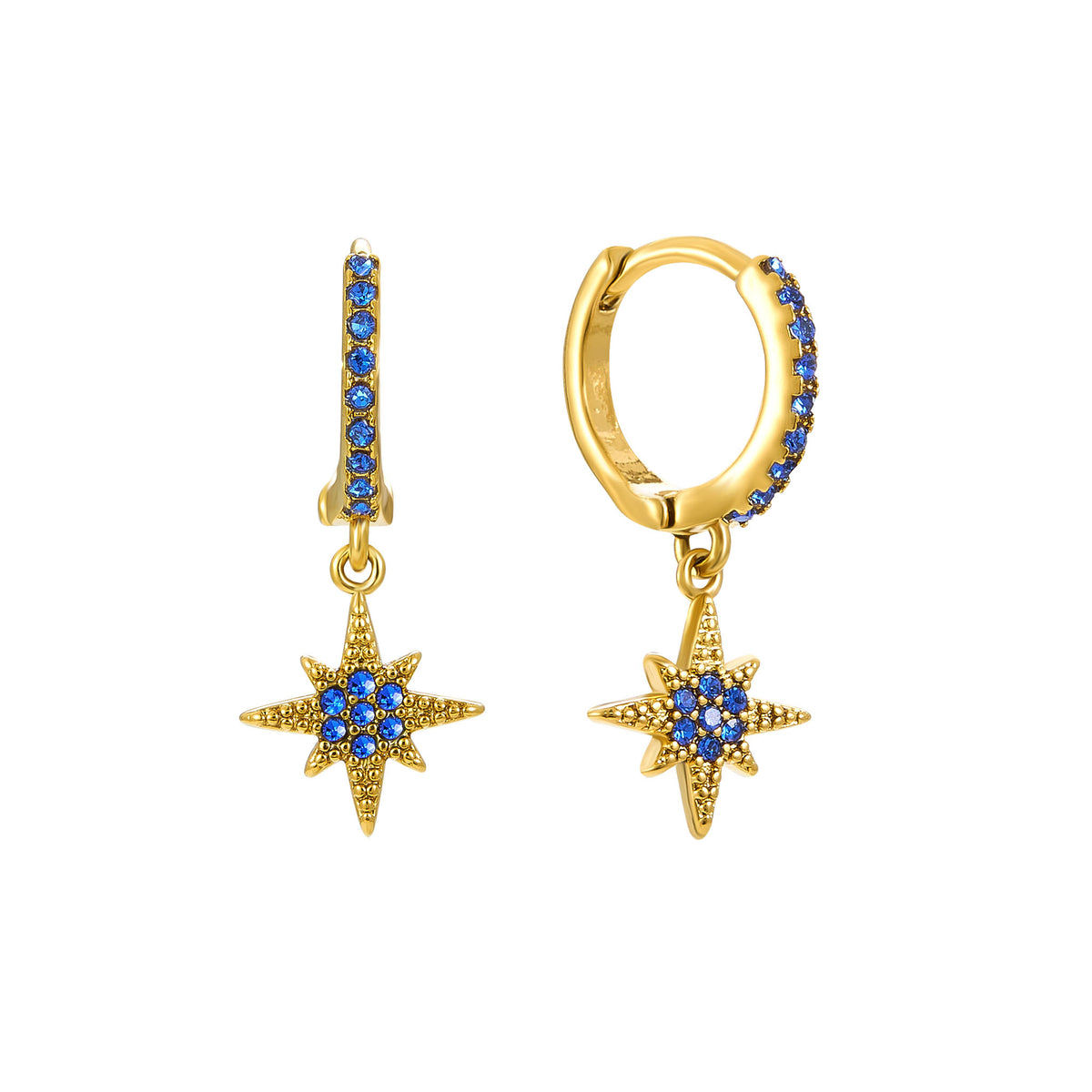 Cosima Gold Star Huggie Earrings