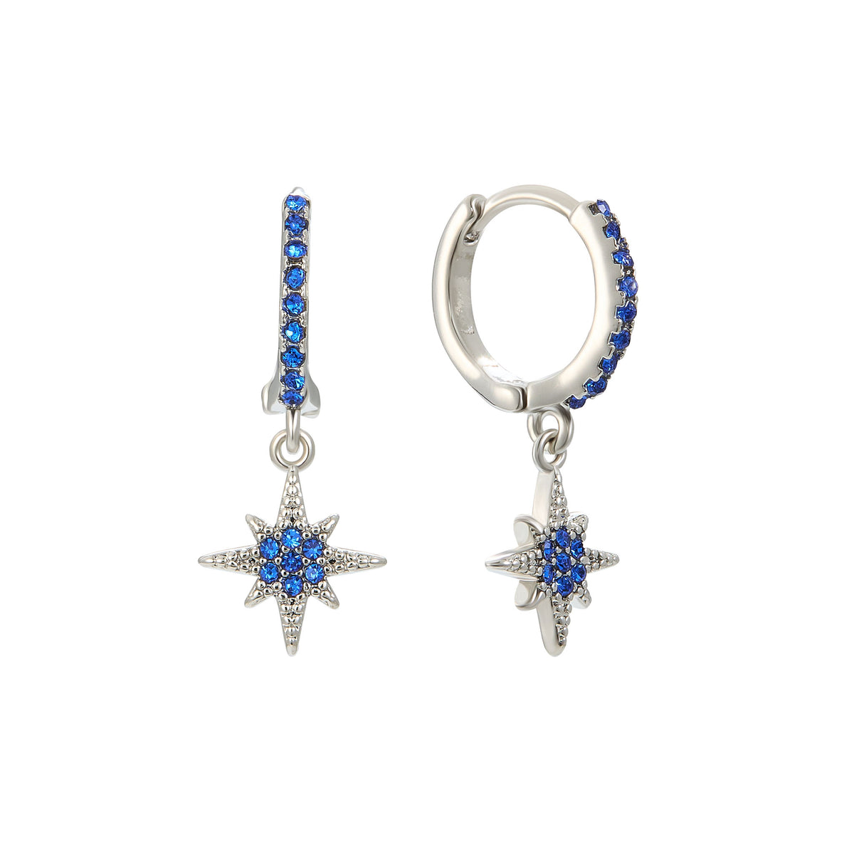 Cosima Silver Star Huggie Earrings