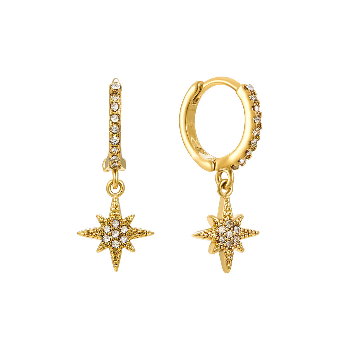 Cosima Crystal Star Huggie Earrings