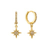 Cosima Crystal Gold Star Huggie Earrings