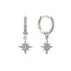 Cosima Crystal Silver Star Huggie Earrings