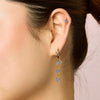 Cosima Blue Gold Star Huggie Earrings