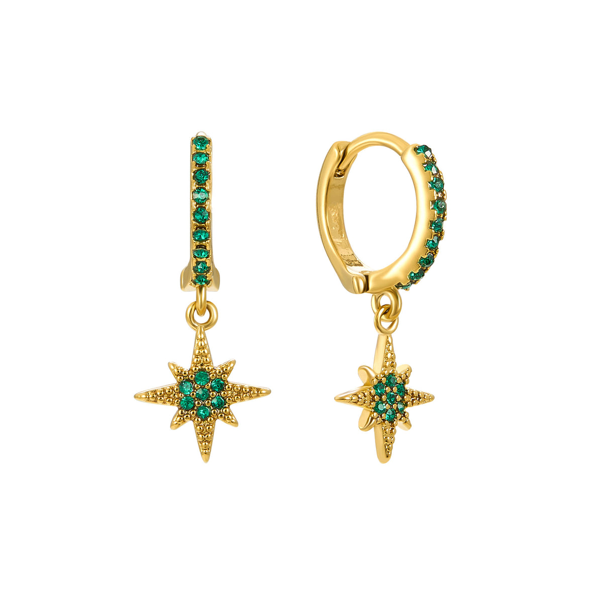 Cosima Gold Star Huggie Earrings