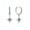Cosima Silver Turquoise Star Huggie Earrings