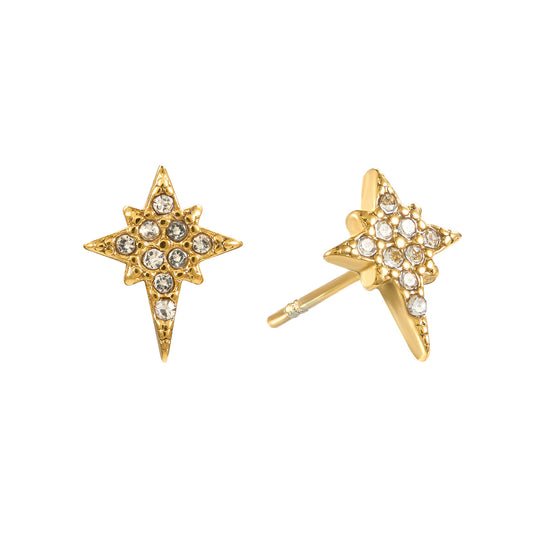 Cosima Star Stud Earrings Gold & Crystal