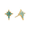 Cosima Star Stud Earrings Gold & Turqouise