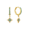 The Romilly, Cosima Huggie & Cosima Stud Set – Gold & Turquoise