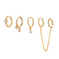 Anna Gold Crystal Huggie Earring Stacker Set